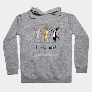 Dancing Cats Puurty Time Print Hoodie